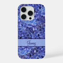 Funda para iPhone X con Hortensia Azul Brillante