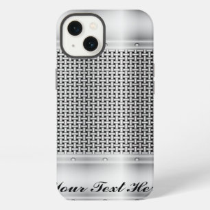 Funda para iPhone X con patrón de metal plateado f