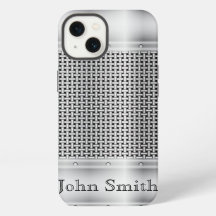 Funda para iPhone X con patrón de metal plateado f