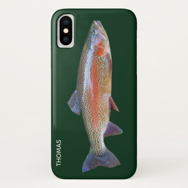 Funda para iPhone X con trucha arco iris (Reverso)