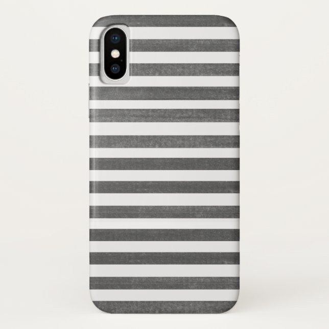 Funda para iPhone X de banda blanca y gris carbón  (Reverso)