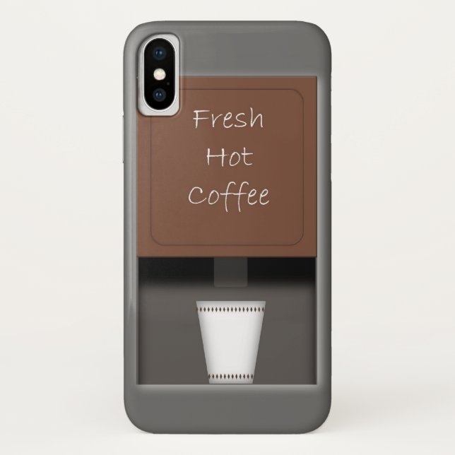 Funda para iPhone X de café caliente fresco (Reverso)