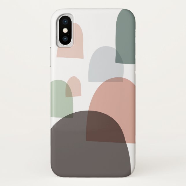 Funda para iPhone X de diseño moderno de mediados  (Reverso)