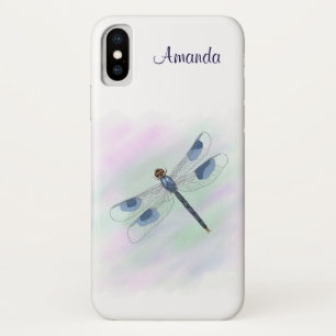 Funda para iPhone X de dragonfly de color acuático