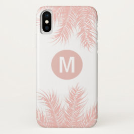 Funda para iPhone X de la Palm Rosa Tropical Frond