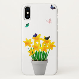 Funda para iPhone X de mariposas y flores