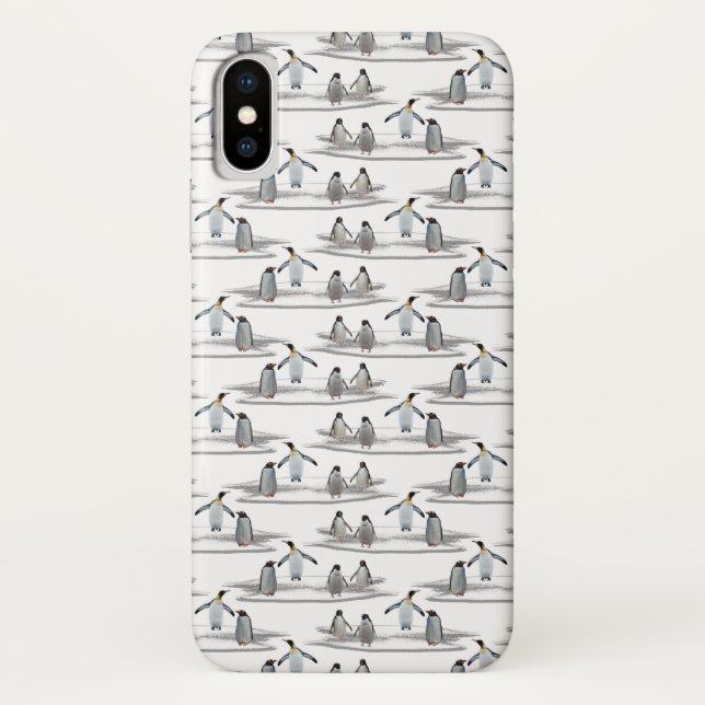 Funda para iPhone X de Pingüino Iceberg Fiesta (el (Reverso)