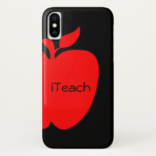 Funda para iPhone X del profesor de Apple rojo y n