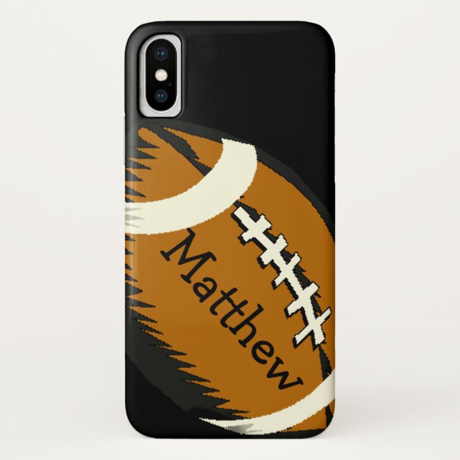 Funda para iPhone X Deportes de Fútbol Marrón (Reverso)