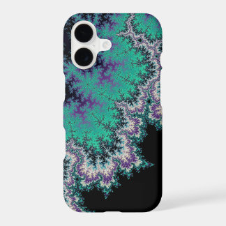 Funda para iPhone X Fractal Negro, Verde Azul y Pú