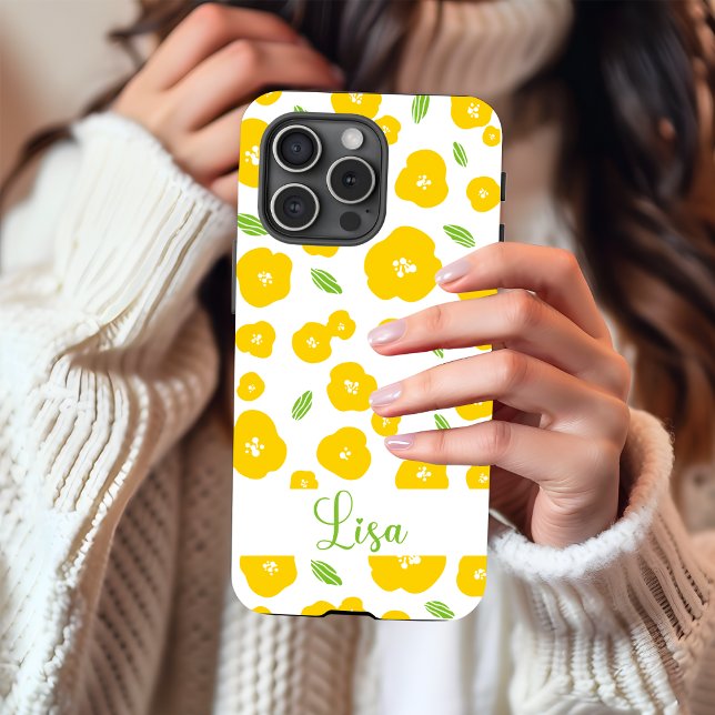 Funda Para iPhone Yellow Floral Phone Case  (Customize this cute iPhone case today. )