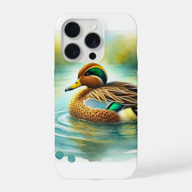 Funda Para iPhone Yellowbilled Teal 200924AREF138 - Watercolor (Reverso )