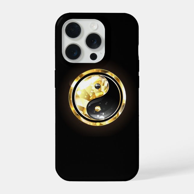Funda Para iPhone Yin Yang de oro sobre negro (Reverso )