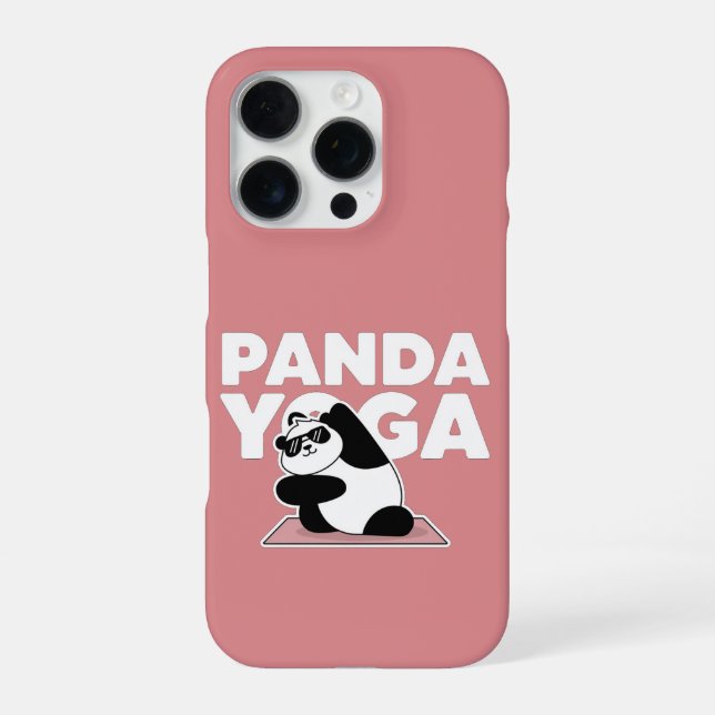 Funda Para iPhone yoga panda divertida (Reverso)