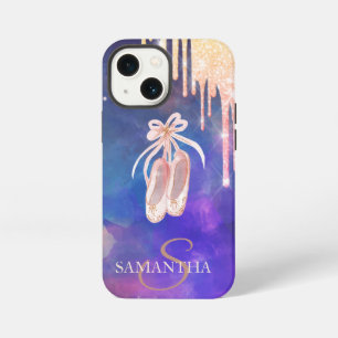 Funda Para iPhone 13 Mini Zapatos de ballet chic con gotas de brillo