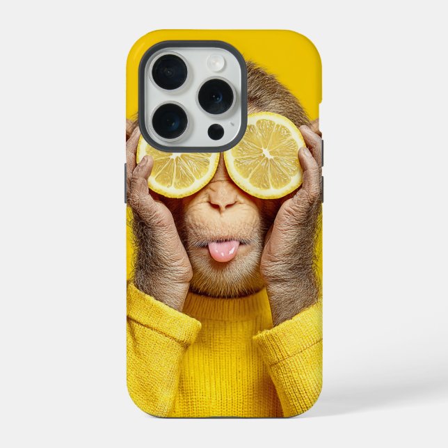 Funda Para iPhone  Zesty Monkey - Funny Lemon Eye Monkey Phone Case (Reverso )