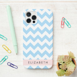 Funda Para iPhone 12 Pro Zigzag Azul, Chevron Azul, Patrón De Ondas, Su Nom