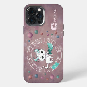 Funda Para iPhone 13 Pro Max Zodíaco Tauro Rueda de Gato Lindo Planeta Astrolog