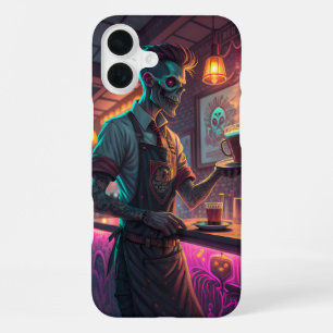 Funda Para iPhone 16 Plus Zombie Café   Fundas de teléfono urbanas espeluzna