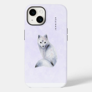Funda Para iPhone 14 Zorro nórdico lindo con marcas florales