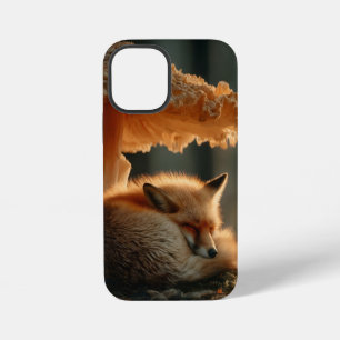 Funda Para iPhone 12 Mini Zorro Rojo Durmiendo Bajo Hongo Gigante