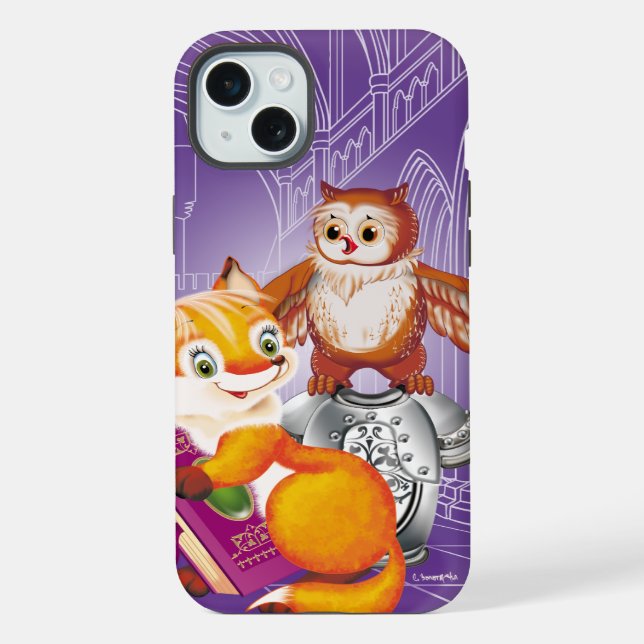 Funda Para iPhone zorro y búho (Reverso )