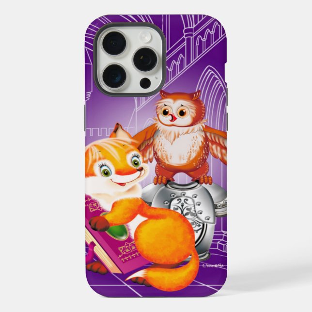 Funda Para iPhone zorro y búho (Reverso )