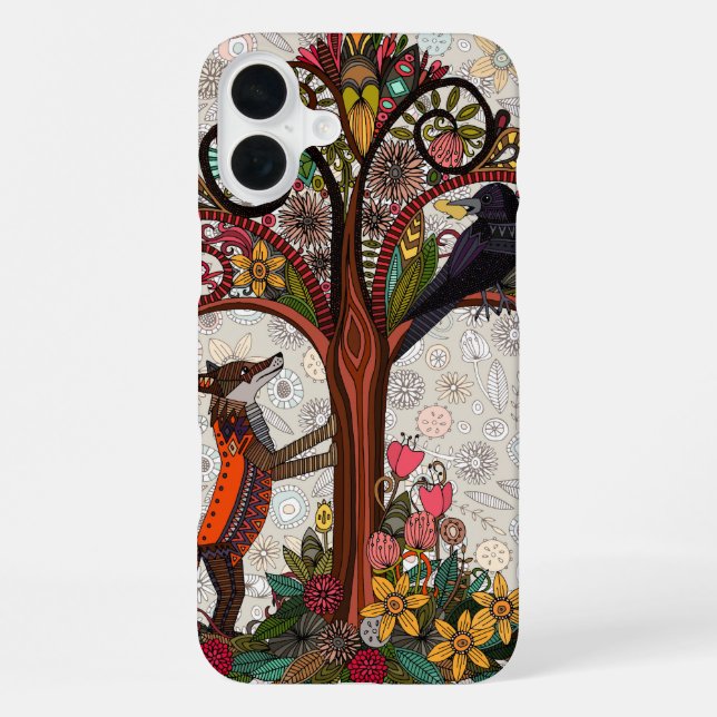 Funda Para iPhone zorro y cuervo (Reverso )