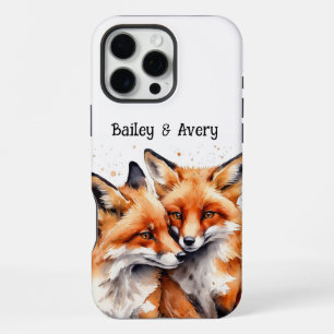 Funda Para iPhone 16 Pro Max Zorros de parejas de zorros lindos y acogedores pe