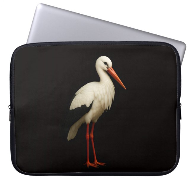 Funda para Laptop Black 4 Luxe, Graceful Stork (Frente)