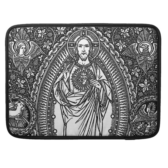 Funda Para MacBook Corazón sagrado de Jesús: Favorable manga del (Espalda)