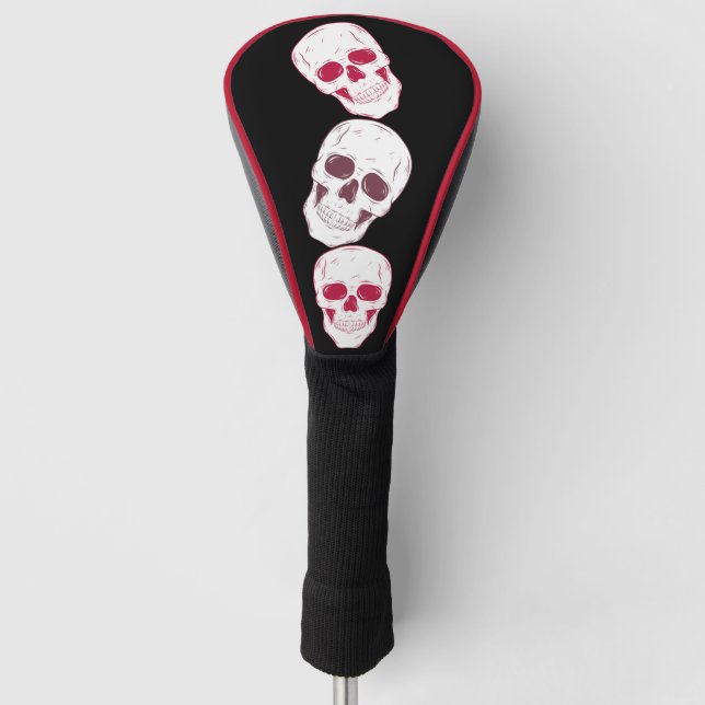Funda Para Palo De Golf 3 Skulls de altura (Anverso)