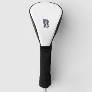 Funda Para Palo De Golf 4 De Julio Bandera Estadounidense Perro Bernedoodl