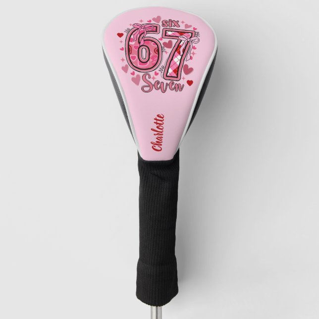 Funda Para Palo De Golf 6 7 Six Seven Meme Trend Girls Pink Name (Anverso)