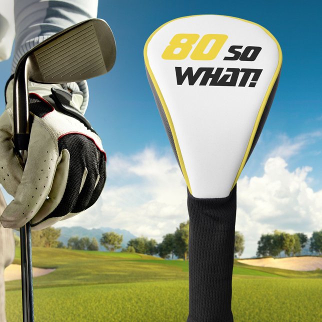 Funda Para Palo De Golf 80.º cumpleaños Motivacional Negro Amarillo Modern (Subido por el creador)