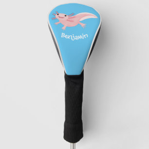 Funda Para Palo De Golf Aaxolotl lindo rosa feliz personalizado