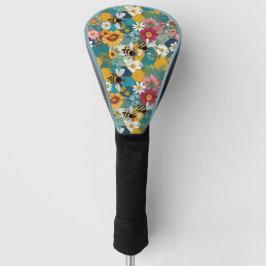 Funda Para Palo De Golf Abejas y Florales Patrón de abeja flor