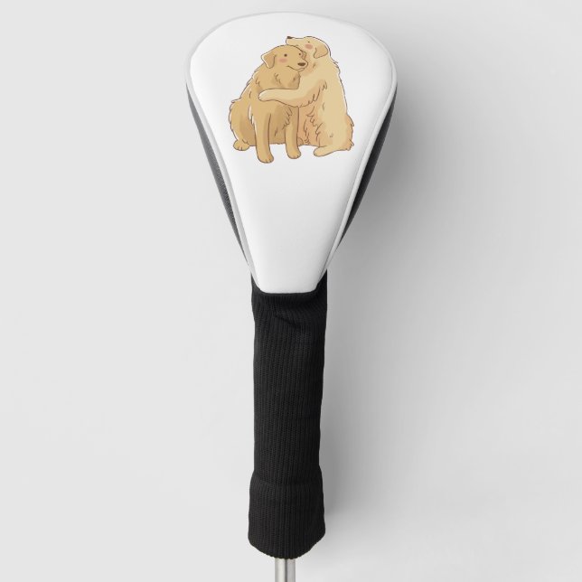 Funda Para Palo De Golf Abrazo de Golden Retriever (Anverso)