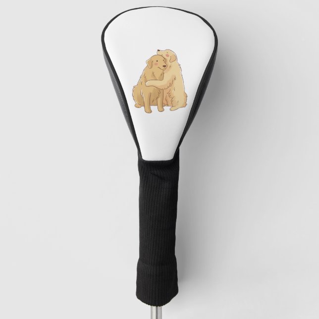 Funda Para Palo De Golf Abrazo de Golden Retriever (Anverso)