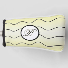 Funda Para Palo De Golf Abstract Black White Surname Initial Faded Yellow
