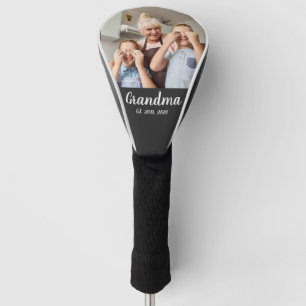 Funda Para Palo De Golf Abuela Estableció Foto de Escritura Blanca