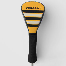 Funda Para Palo De Golf Abuzz Retro Abejorro a Través de Rayas con Nombre