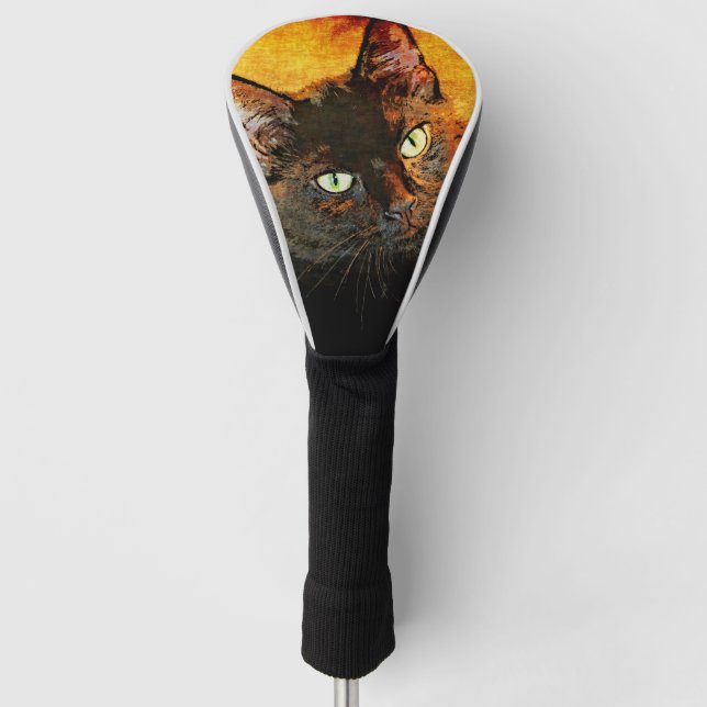 FUNDA PARA PALO DE GOLF ACEITUNA DEL CAT NEGRO (Anverso)