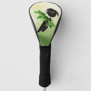 Funda Para Palo De Golf Acuarela Curiosa Magpie Jardín Pájaro Wildife Art