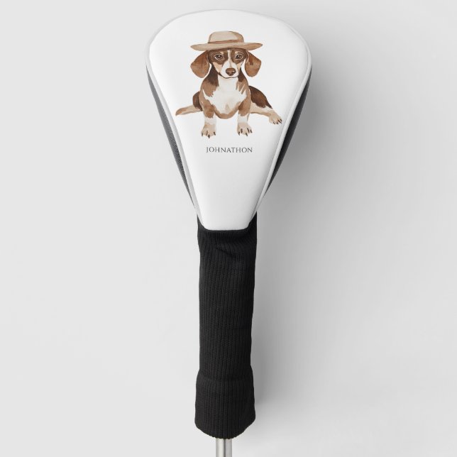 Funda Para Palo De Golf Acuarela de perro personalizada (Anverso)