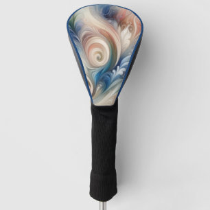 Funda Para Palo De Golf Acuarela Fantasía Pastel Floral Azul & Crema