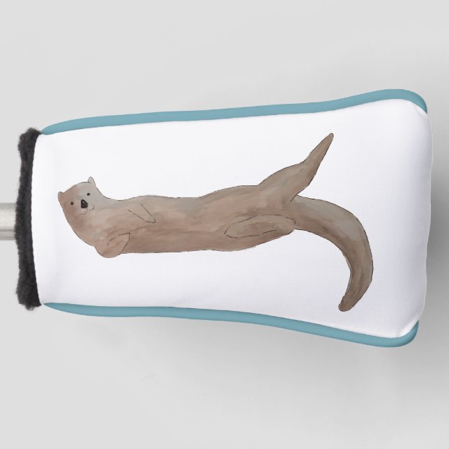 Funda Para Palo De Golf Acuarela Océano de avalar (Anverso)