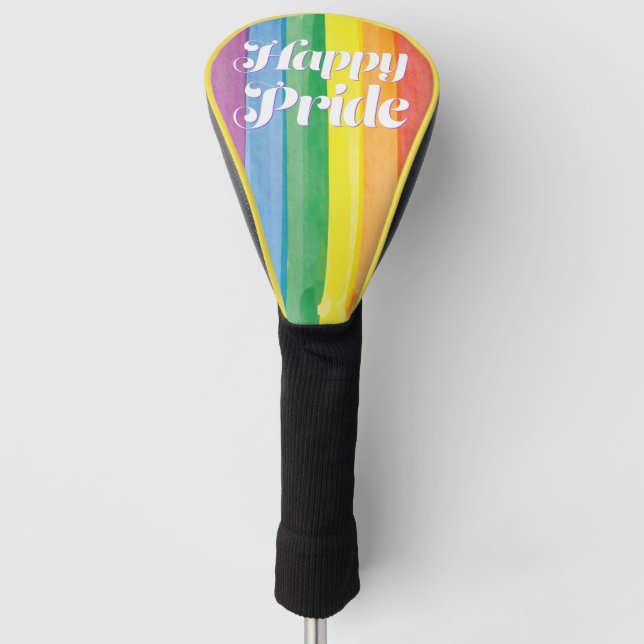 Funda Para Palo De Golf Acuarelas Feliz Orgullo Arcoíris (Anverso)