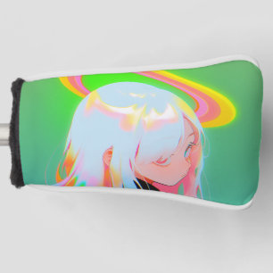Funda Para Palo De Golf Adorable Bright Neon Halo Anime Chica