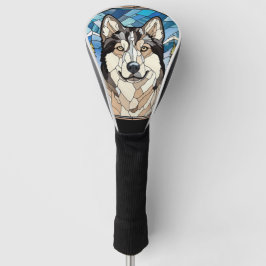 Funda Para Palo De Golf Adorno de vidrio de perro Malamute de Alaska